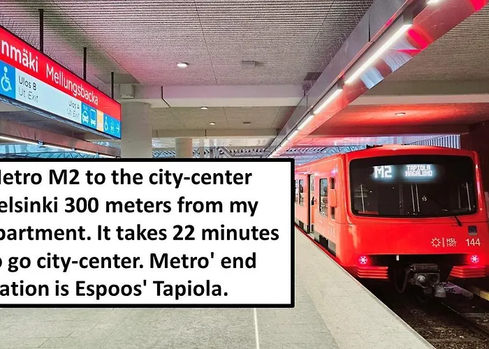 Floor 51m2, Balcony, 150 M Wifi, Air Cooling, Own Parking Place, 300m Metro Helsinky